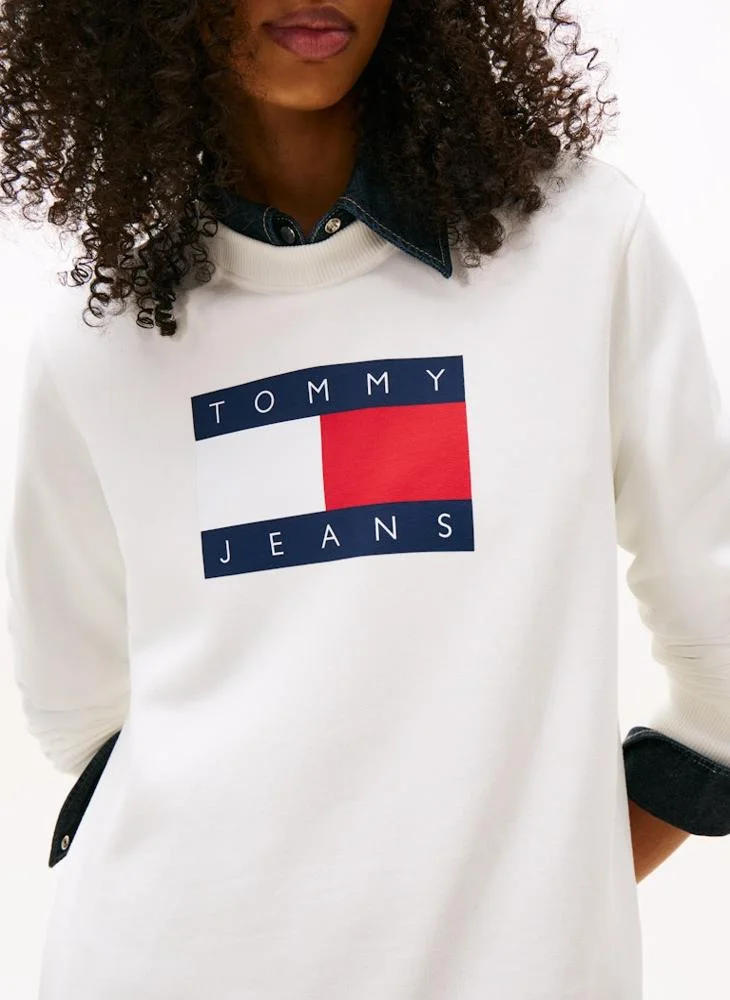 TOMMY JEANS  Logo Crew Neck Sweatshirt for Women | Best Price UAE