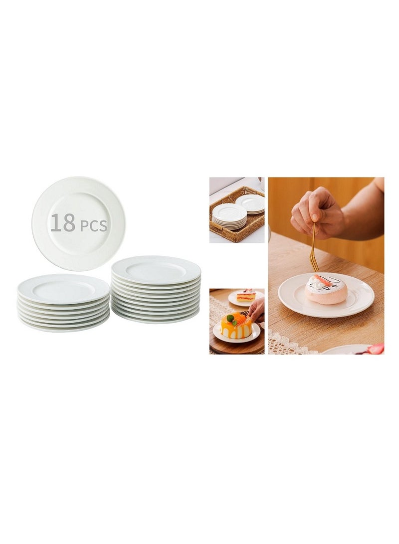 15 cm  Dinner Plates Classic White Porcelain Serving Dishes For Dessert Sauce And Appetizer Set Of 18 pcs - Image 1