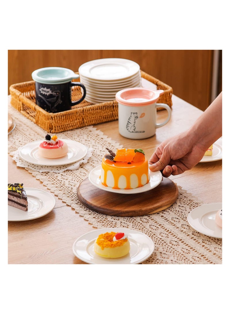 15 cm  Dinner Plates Classic White Porcelain Serving Dishes For Dessert Sauce And Appetizer Set Of 18 pcs - Image 3