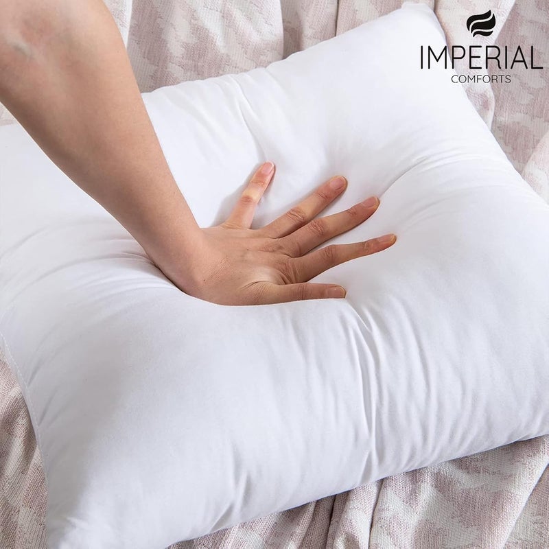 Imperial Comforts® Premium Cushion Inner Pads (Pack of 2), 30 x 50 cm (12" x 20") Throw Pillow Cushion Stuffer Inserts, Hollowfiber Pillows (White) - Image 3