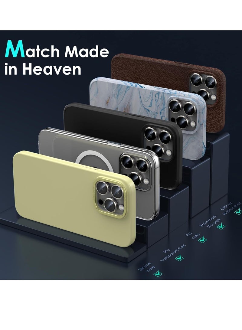 ELTRAZONE Camera Lens Protector Compatible with iPhone 15 Pro/iPhone 15 Pro Max, [1 Step Installation ] Tempered Glass Screen Protector Metal Individual Camera Cover (Natural Titanium - Image 5