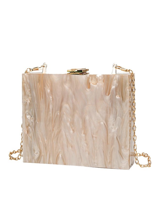 LETODE Bead Acrylic Clutch Bags Evening Purse Perspex Bag Handbags for Women-Apricot - Image 3