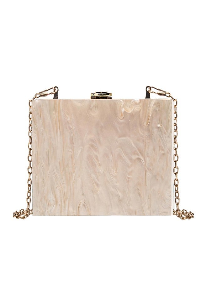LETODE Bead Acrylic Clutch Bags Evening Purse Perspex Bag Handbags for Women-Apricot - Image 1
