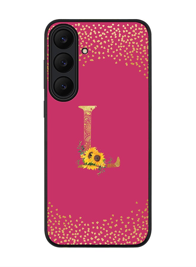 Stylizedd For Samsung Galaxy S25 FE Case,Slim fit Camera Protection, Shockproof Thin Phone cover  - Custom Floral Monogram - L ( Deep Pink )