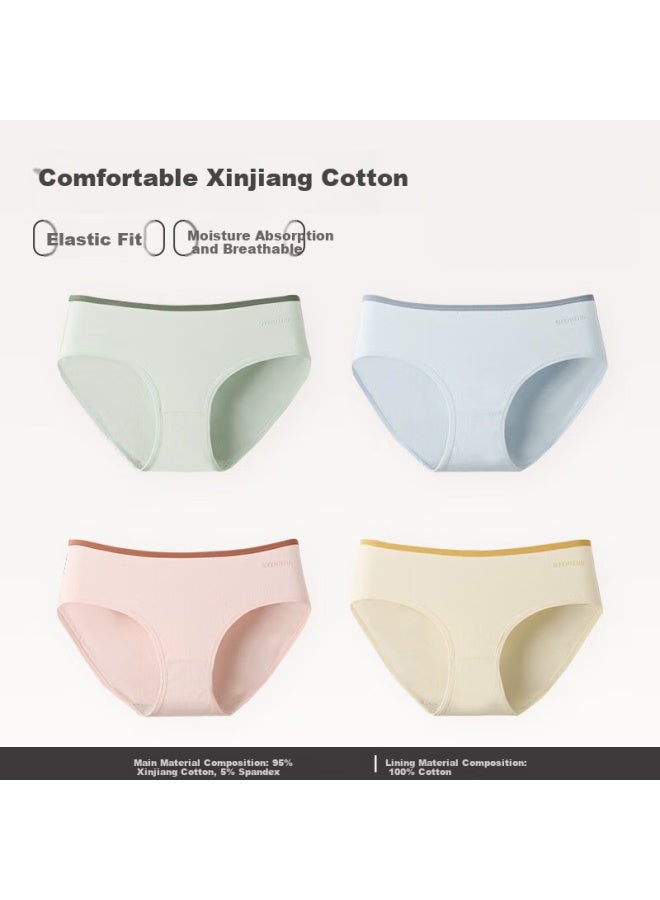 Fenton Fenteng 4-pack Cotton Breathable Thin Cotton Antibacterial Mid-rise Triangle Panties Combination L - Image 5