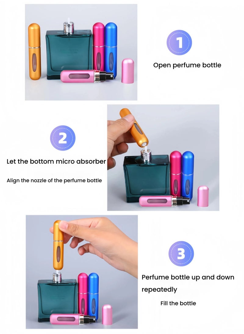 5-Piece Refillable Perfume Atomizer Bottle Set 5ml