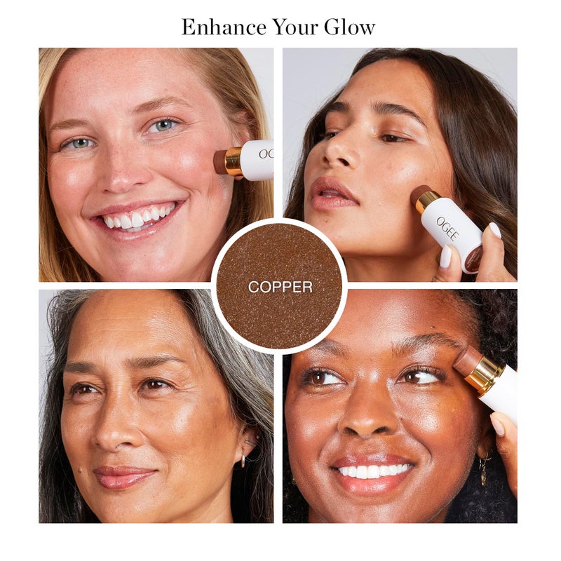Ogee Sculpted Face Stick (COPPER - RADIANT COCOA) Certified Organic Bronzer Stick & Contour Makeup - Multi-Use Bronzer Stick for Face - Image 2