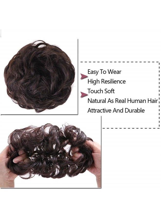 Messy Hair Bun Hair Scrunchies Extension 1PCS Curly Wavy Messy Synthetic Chignon for Women Updo Hairpiece
