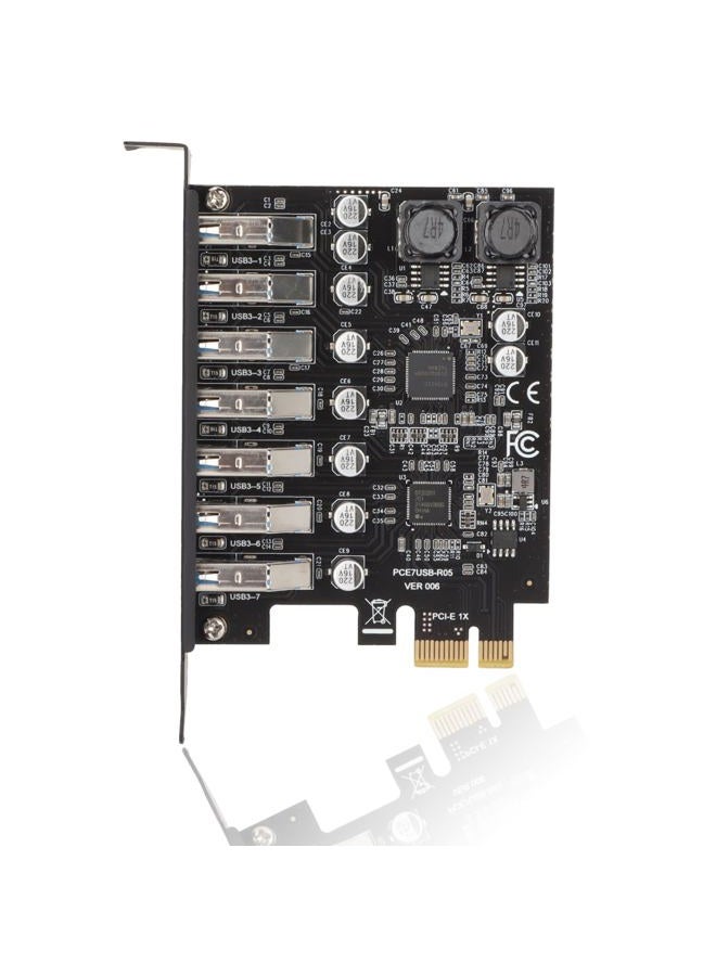 Dpofirs PCIE to USB 3.2 7 Port Expansion Card, Additional PCI Express USB Card, Internal USB 3.2 7 Port Front Expansion Card for Win XP Win 7 Win 8 Win 10 Win 11 Linux - Image 1