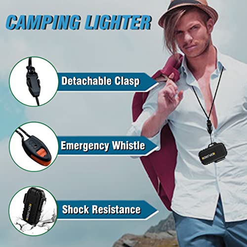 Jaerdhs Waterproof Butane Torch Lighter Refillable Windproof Jet Flame Lighters for Fireplace Fireworks Grill Camping BBQ Lighter, Black(Without Gas) - Image 4