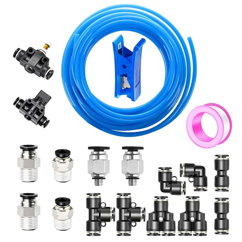 Generic HUAZIZ Blue 6 mm OD 4 mm ID Polyurethane PU Air Hose Pipe Kit 10 Metres 32.8 ft  - Image 1
