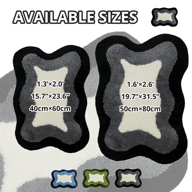 LOTUSTAR Room Decor Y2K Cool Rugs Aesthetic Cloud Carpet Area Rug Modern for Bedroom Living Room (1.3'Ã—2.0',Black) - Image 5