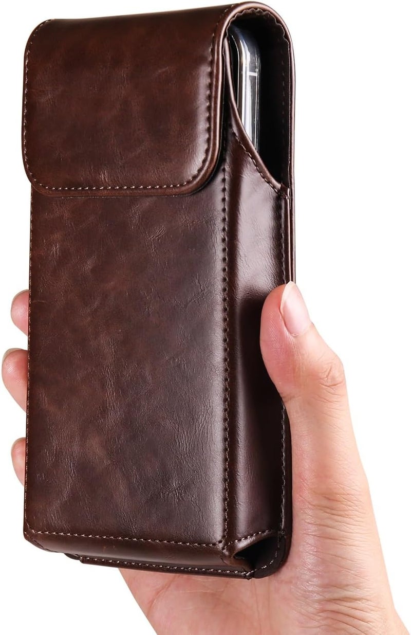 Phone Holster Leather Universel Cell Phone Pouch with Belt Clip Holster Case Compatible with Motorola Moto G Stylus 5G,Defy (2021),G40 Fusion,G100,G60,Moto G Stylus 5G,7.2 inch Pouch Case Phone Bag Ca - Image 4