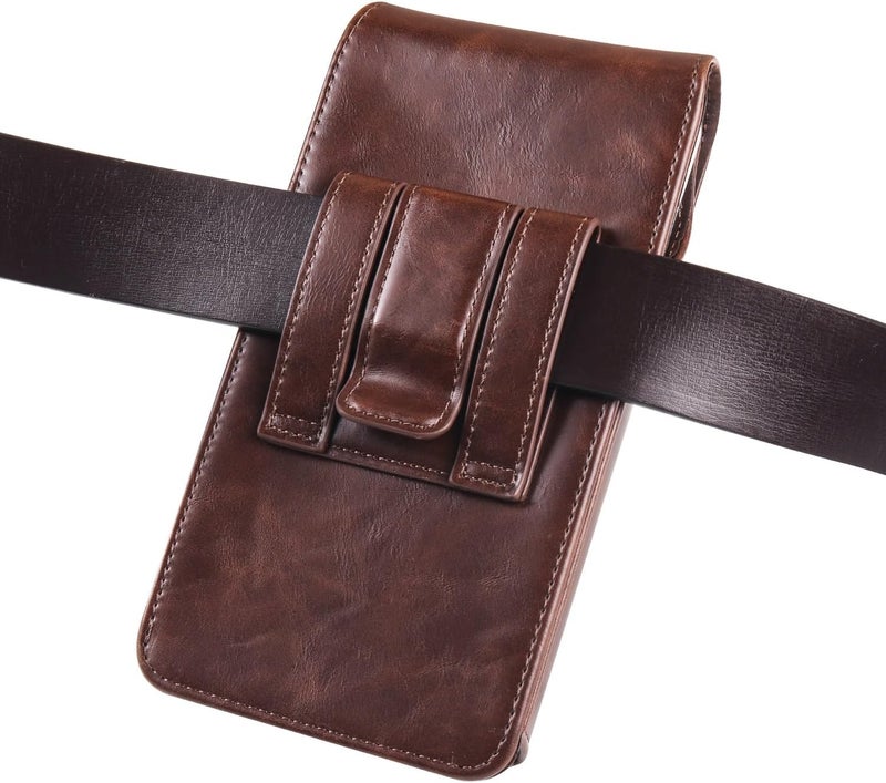 Phone Holster Leather Universel Cell Phone Pouch with Belt Clip Holster Case Compatible with Motorola Moto G Stylus 5G,Defy (2021),G40 Fusion,G100,G60,Moto G Stylus 5G,7.2 inch Pouch Case Phone Bag Ca - Image 5