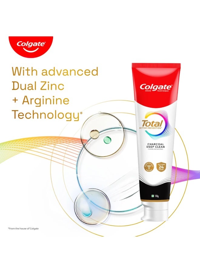 Colgate Total 150gm Charcoal Deep Clean Antibacterial Toothpaste, Stronger 12-Hour Anti-Germ Protection, Whole Mouth Health, World's No.1* Germ-fighting Toothpaste - Image 3