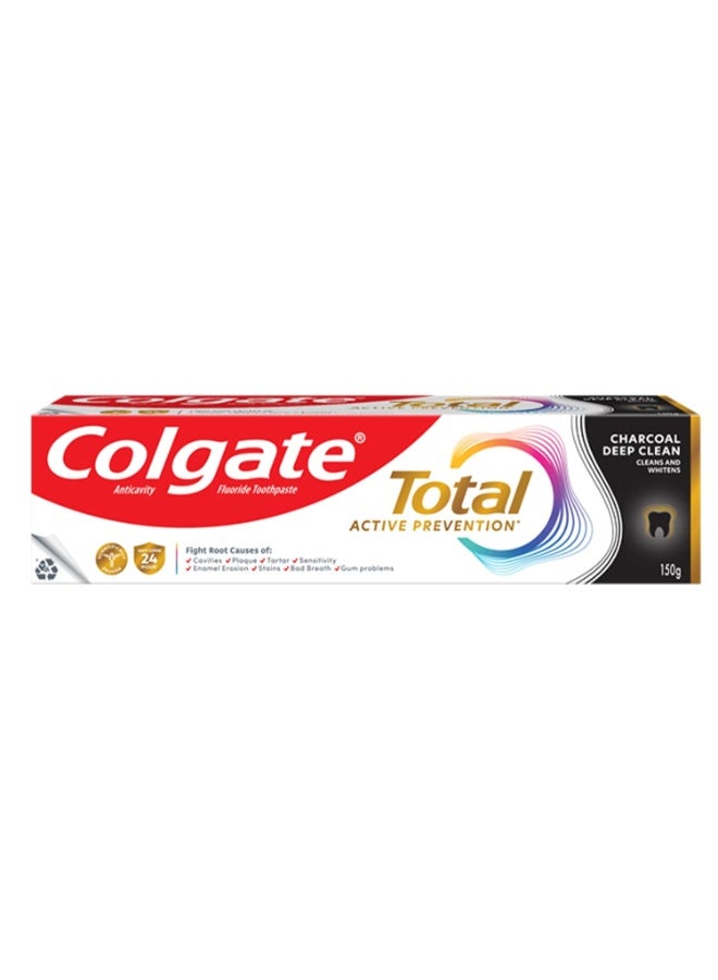 Colgate Total 150gm Charcoal Deep Clean Antibacterial Toothpaste, Stronger 12-Hour Anti-Germ Protection, Whole Mouth Health, World's No.1* Germ-fighting Toothpaste - Image 1