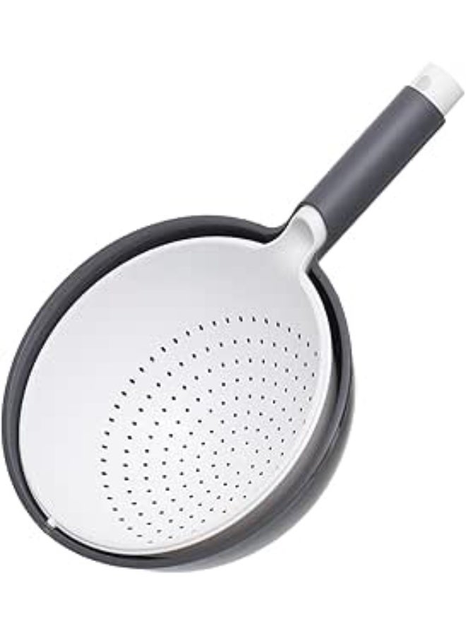 Aksa Kova Plastic Strainer Double Layer Rotatable - White with grey - Image 1