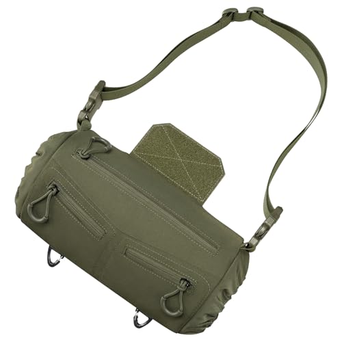 CVLIFE Hand Warmer Pouch with Hook & Loop, Portable Drop Hanger Waist Hand Muff for Skiing, Ice Fishing, Football, Camping, Adjustable Strap and Cuffs, 3 Pockets, Quick Release Buckles, Green - Image 2