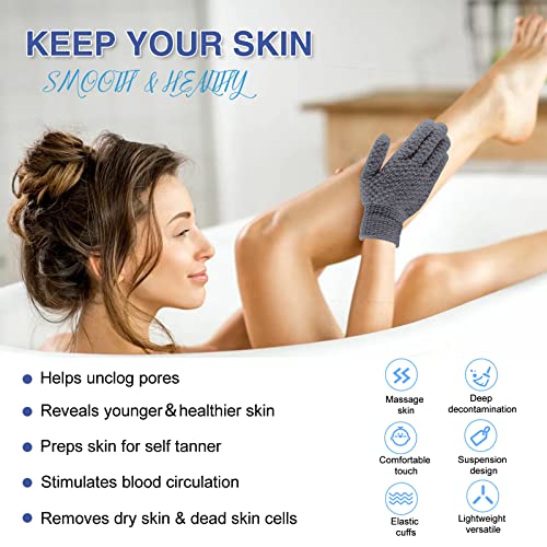 Yiclick Heavy Exfoliating Gloves, Exfoliating Body Scrubber for Bath Shower Exfoliation, Body Scrub Exfoliator for Dead Skin Remover, Exfoliate Sponge Loofah Washcloth Mitt Men Women - Image 3