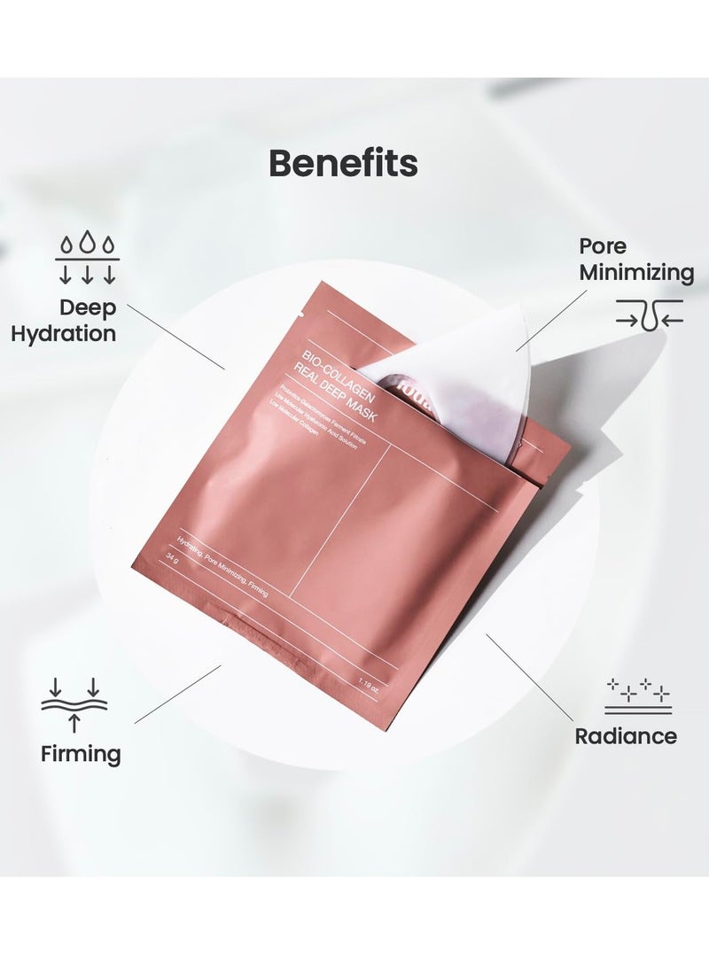 Bio-Collagen Real Deep Mask Hydrating Overnight Mask Pore Minimizing 8PCS