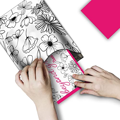 Pro Supply Global (50 Count of Large 4x6 Black and White Floral Thank You Insert Cards Without Envelopes For Your Small Online Business - Displays Customer Appreciation - Image 4