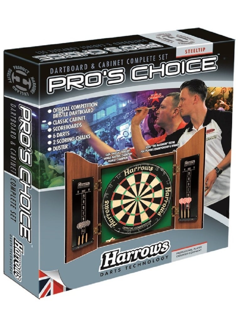 Harrows Wood Dartboard Cabinet Full Set  - Image 1