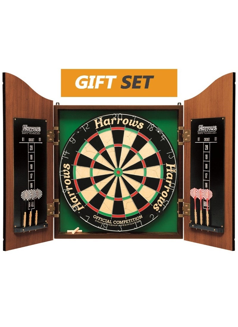 Harrows Wood Dartboard Cabinet Full Set  - Image 2