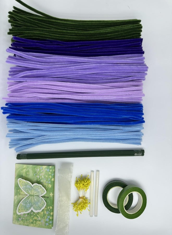 SYMHHA 300Pcs Pipe Cleaners Craft Kit for Flower Bouquets, 6Colors Thick Chenille Stems with Floral Accessories,DIY Art Creative School Crafts Decorations,Bouquet Decor,Ideas for Art Project Activity - Image 5