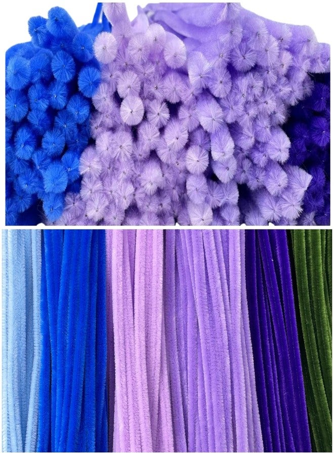 SYMHHA 300Pcs Pipe Cleaners Craft Kit for Flower Bouquets, 6Colors Thick Chenille Stems with Floral Accessories,DIY Art Creative School Crafts Decorations,Bouquet Decor,Ideas for Art Project Activity - Image 2