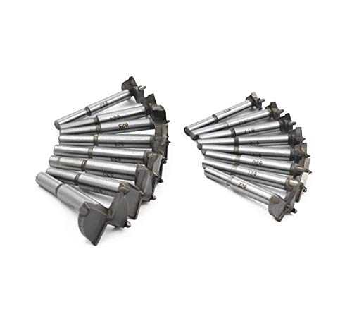 Meichoon Forstner Drill Bit Set 15-35mm 16 Pcs, Carbide Forstner Bits High Speed Steel Wood Tool Punching Bit Wood Slabs Flat Wing Drilling Hole Hinge Cemented Carbide Drilling Counterbore DC01 - Image 4