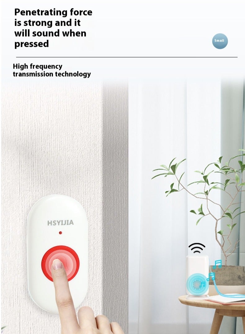 جهاز استدعاء الممرضات اللاسلكي، زر تنبيه واستدعاء للمنزل/كبار السن/المرضى، نظام تنبيه للممرضات مع مرسل مقاوم للماء وجهاز استقبال محمول - Image 5