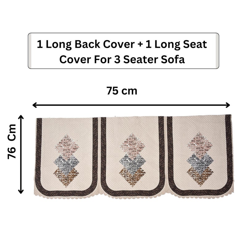 RRC Velvet Floral Quilted Sofa Cover Set 5 Seater | Premium Quilted Sofa Slip Cover,Seat & Back Cover,10 Piece Sofa Covers - Image 4