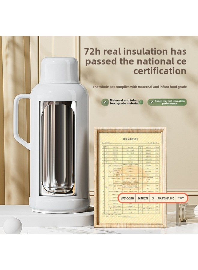 Heat Preservation Kettle Household Large Capacity Warm Kettle Warm Dormitory Student Hot Pot Old-fashioned Thermos Thermos Thermos Thermos-Color:2000ml ( 2kg Water) Comes With A One-year Warranty-Capacity:[green] Double-layer Silver-plated Vacuum Glass Liner Integrated Lid  - Image 4