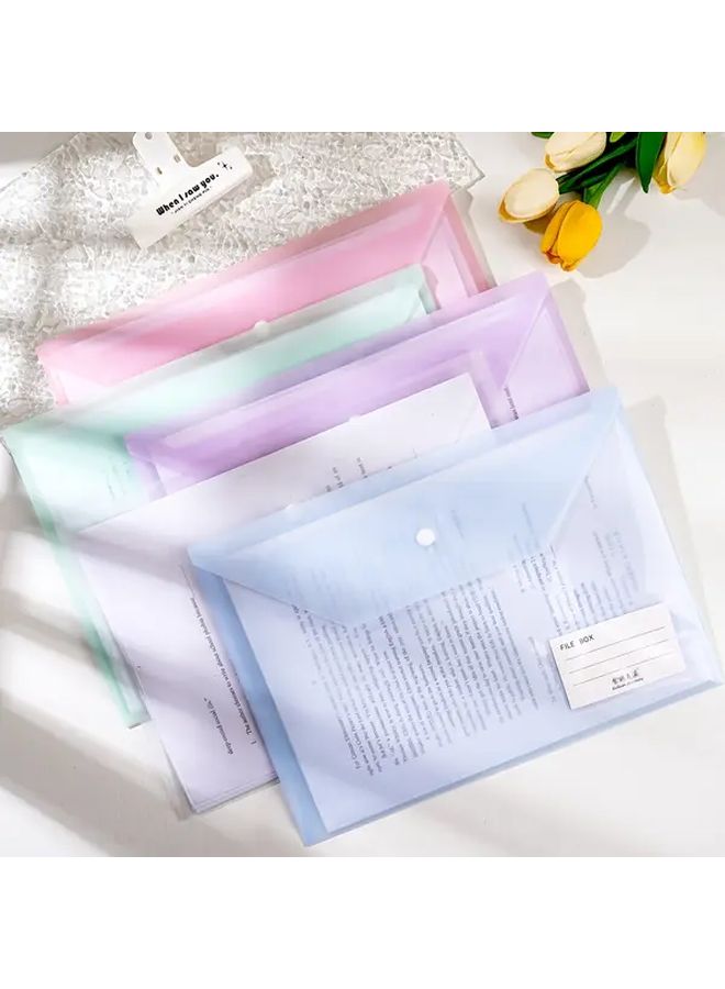 Five Color Mix Snap Bags 50 Pieces Transparent Waterproof A4 Document File Storage Organizer - Image 3