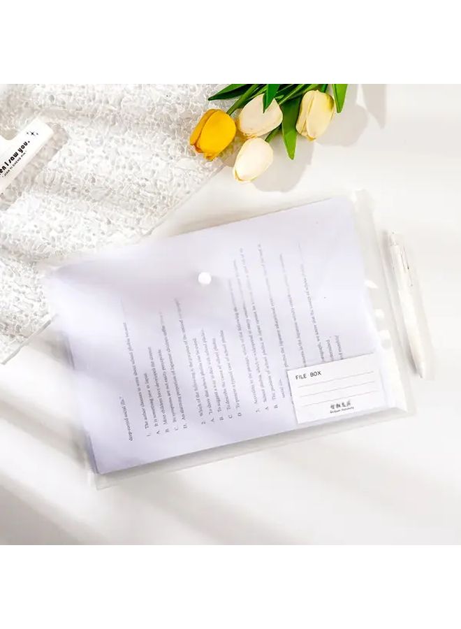 Five Color Mix Snap Bags 50 Pieces Transparent Waterproof A4 Document File Storage Organizer - Image 5