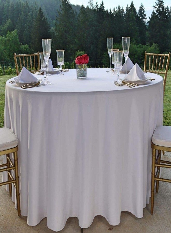 LTC LINENS 5 Pack 120 Inch Round Tablecloth White - Bulk for 60 Inch Round Table Floor Length - Wrinkle Resistant Polyester Fabric Cloth for Wedding - Image 5