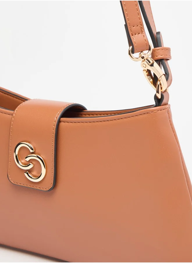 Celeste Solid Shoulder Bag with Detachable Strap and Magnetic Closure