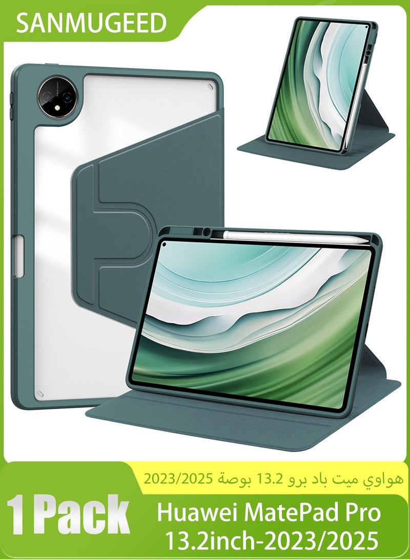 SANMUGEED Acrylic Rotating Tablet Cover Suitable for Huawei MatePad Pro 13.2inch 2023/2025 with Pen Holder Transparent Backplane Cover - Image 1