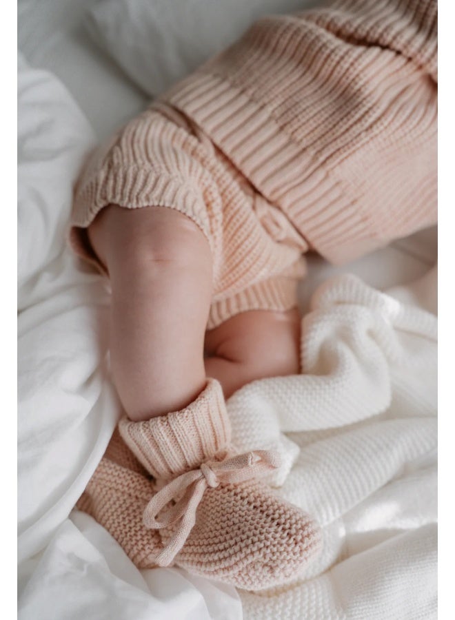 Beauwa baby Mini Knit Booties - Pink Lemonade - Image 5