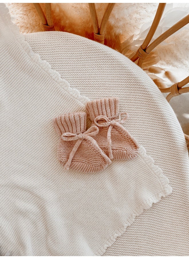 Beauwa baby Mini Knit Booties - Pink Lemonade - Image 3