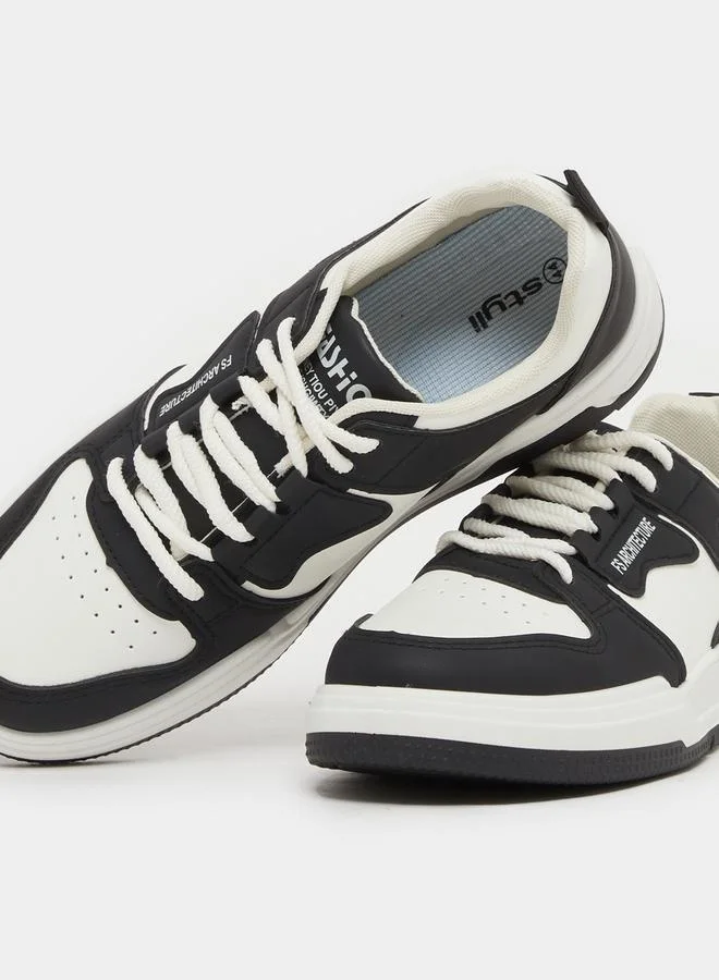 Styli Color Block Skateboard Lace Up Sneakers