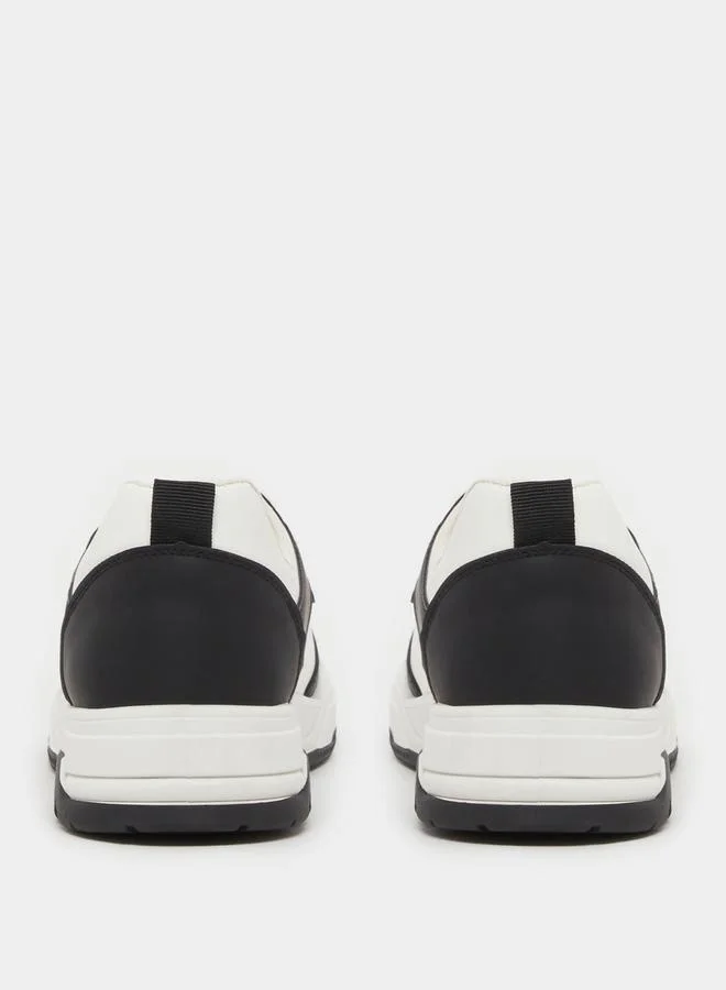 Styli Color Block Skateboard Lace Up Sneakers