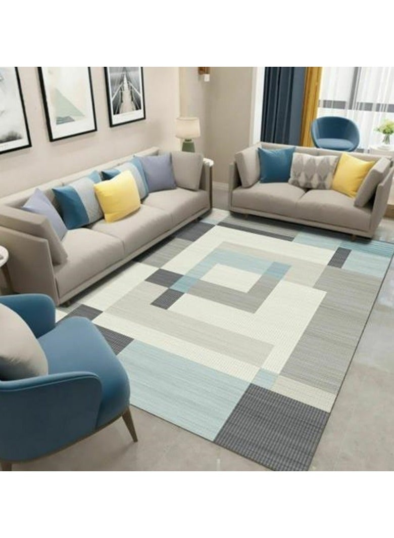 Loquat Squality Polyester Fiber Minimalist Geometric Printed Carpet - Image 1