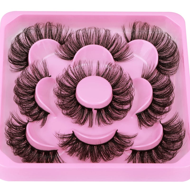 Focipeysa Lashes Mink Fluffy Wispy False Eyelashes 20mm Dramatic Faux Mink Eyelashes D Curl Long Fake Lashes Pack Look Like Extension - Image 3