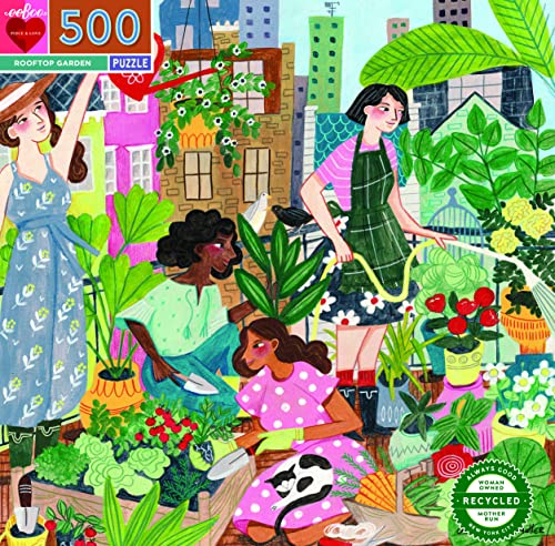 eeBoo قطعة وحب سطح الحديقة 500 قطعة مربع لغز تركيب للكبار - Image 1