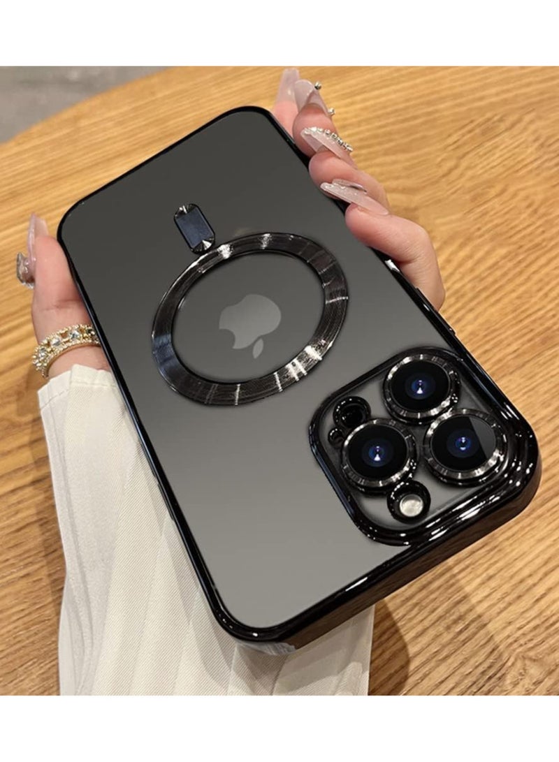 Magnetic Case for iphone 15 pro max Compatible with Wireless Charging, Cover Camera Lens Protector, Slim Protective anti Yellowing Clear Case for iphone 15 pro max - Image 2
