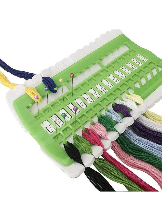 D&D Floss Organizer Embroidery Kit Cross Stitch Tool 30 Positions Thread Organizers Plastic & Foam Green - Image 1