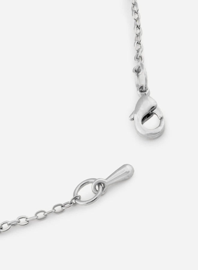 MINUTIAE Infinity Shape Anklet With Solitaire Crystal Diamonds Painjan Payal Leg Chain Foot Jewellery For Women and Girls (Silver) - Image 5