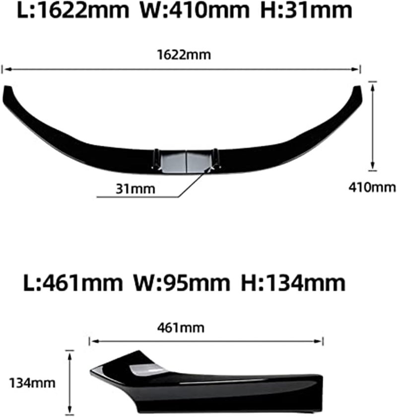 DEMULAX Front Bumper Spoiler Lip and Side Splitter Kit - Image 3