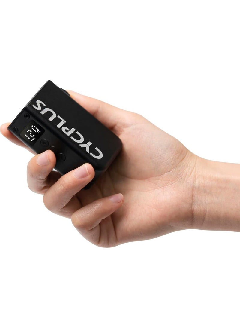 CYCPLUS Tiny Pump Mini Bike Tire Pump with Gauge, Max 120 PSI Electric Bicycle Air Pump, Auto Stop, with Presta and Schrader Valve for E-Bike, Mountain Bike, City Bike and Road Bike AS2PRO, Black - Image 1